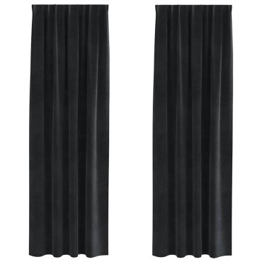 vidaXL Κουρτίνες 2 τμχ. Μαύρο 140x245cm Βελούδο