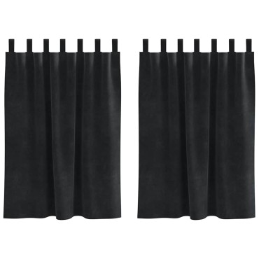 vidaXL Κουρτίνες 2 τμχ. Μαύρο 140x140cm Βελούδο