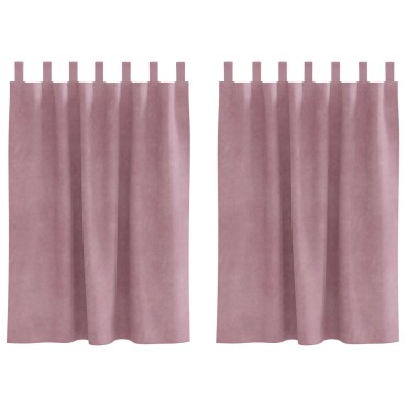 vidaXL Κουρτίνες 2 τμχ. Σκούρο ροζ 140x140cm Βελούδο