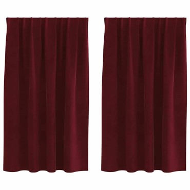 vidaXL Κουρτίνες συσκότισης 2 τμχ. Κόκκινο 140x140cm Βελούδο