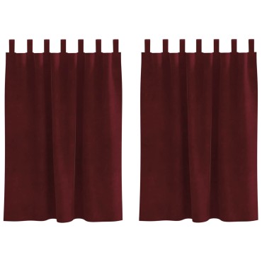 vidaXL Κουρτίνες συσκότισης 2 τμχ. Κόκκινο 140x140cm Βελούδο