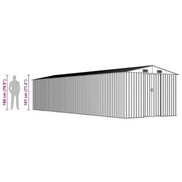 vidaXL Αποθήκη Κήπου Πράσινη 257 x 779 x 181 εκ. Γαλβανισμένο Ατσάλι