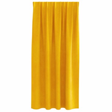vidaXL Κουρτίνες 2 τμχ. Μουσταρδί 140x175cm Βελούδο