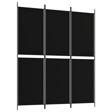 vidaXL Διαχωριστικό Δωματίου με 3 Πάνελ Μαύρο 150x180cm Υφασμάτινο 1 τεμ.
