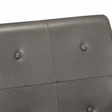 vidaXL Πολυθρόνα Γκρι από Γνήσιο Δέρμα 61x70x74cm 1 τεμ.