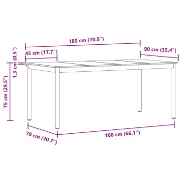 vidaXL Τραπεζαρίες 180x90x75cm Επεξεργασμένο Ξύλο Ορθογώνιος