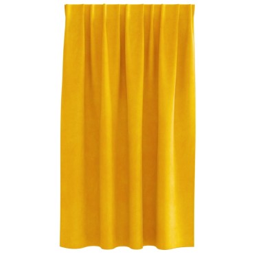 vidaXL Κουρτίνες 2 τμχ. Μουσταρδί 140x140cm Βελούδο