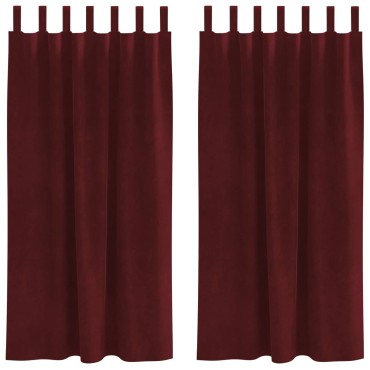 vidaXL Κουρτίνες συσκότισης 2 τμχ. Κόκκινο 140x175cm Βελούδο