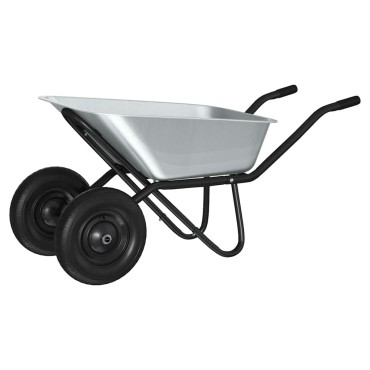 vidaXL Τροχόσπιτο Ασημί και Μαύρο 137 x 60 x 65,5 εκ Ατσάλι