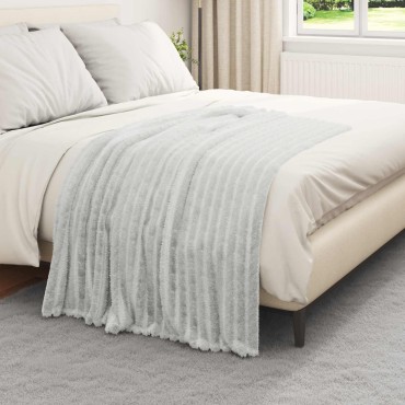 vidaXL Κουβέρτα Γκρι 150 x 130 εκ Μαλλί