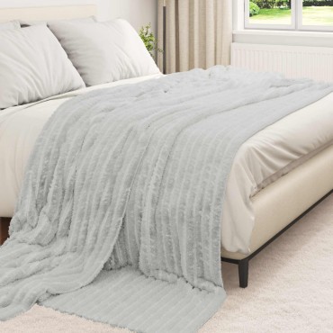vidaXL Κουβέρτα Γκρι 270 x 240 cm Μαλλί