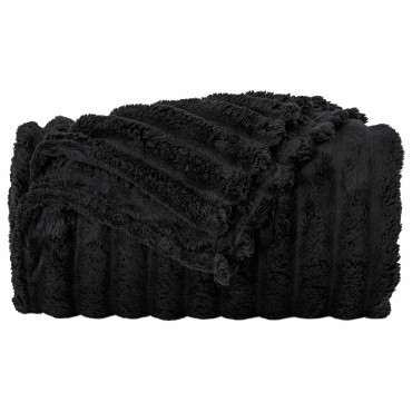 vidaXL Ριχτάρι Μαύρο 200 x 150 cm 0.8 kg Μαλλί