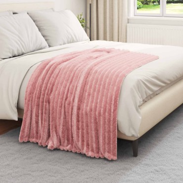 vidaXL Ριχτάρι Ροζ 150 x 130 εκ 0.45 kg Μαλλί