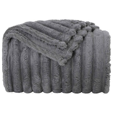 vidaXL Ριχτάρια 6 τμχ. Σκούρο Γκρι 270 x 240 cm 8.79 kg Μαλλί
