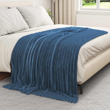 vidaXL Ριχτάρια 6 τμχ. Σκούρο μπλε 200 x 150 cm 4.75 Μαλλί