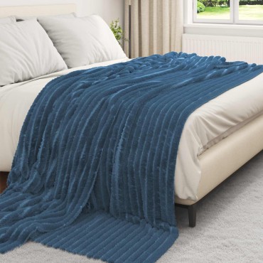 vidaXL Ριχτάρια 6 τμχ. Σκούρο μπλε 270 x 240 cm 9.21 Μαλλί
