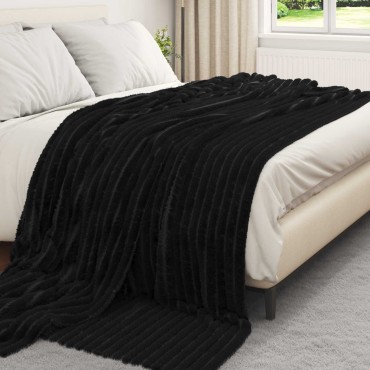 vidaXL Ριχτάρια 6 τμχ. Μαύρο 270 x 240 cm 10.96 kg Μαλλί