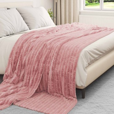 vidaXL Ριχτάρια 6 τμχ. Ροζ 270 x 240 cm 9.53 kg Μαλλί