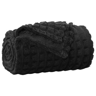 vidaXL Κουβέρτα Μαύρο 200 x 150 cm Μαλλί