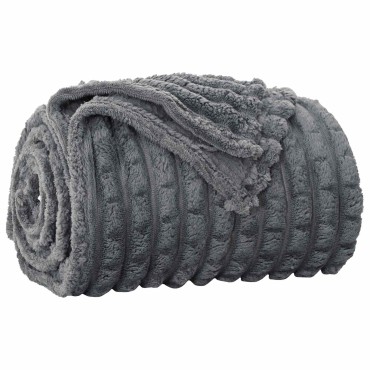 vidaXL Ριχτάρια 6 τμχ. Σκούρο Γκρι 200 x 150 cm 4.5 kg Μαλλί