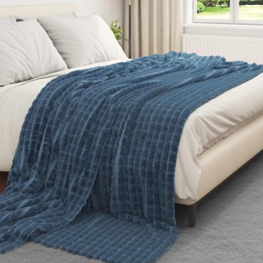vidaXL Ριχτάρια 6 τμχ. Σκούρο μπλε 240 x 220 cm 9.37 kg Μαλλί