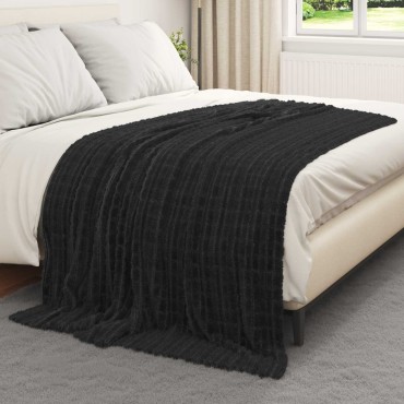 vidaXL Ριχτάρια 6 τμχ. Μαύρο 200 x 150 cm 4.5 kg Μαλλί