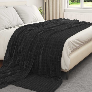 vidaXL Ριχτάρια 6 τμχ. Μαύρο 270 x 240 cm 10.54 kg Μαλλί