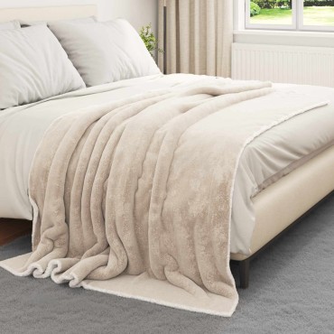 vidaXL Ριχτάρι Μπεζ 150 x 200 cm 1.64 kg Μαλλί