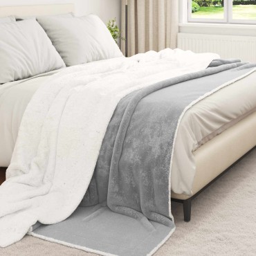 vidaXL Κουβέρτα Γκρι 240 x 270 εκ. Μαλλί