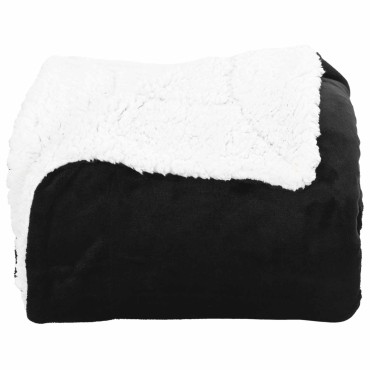 vidaXL Κουβέρτα Μαύρο 220 x 240 cm Μαλλί