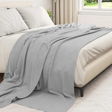vidaXL Κουβέρτα Γκρι 240 x 220 cm Μαλλί