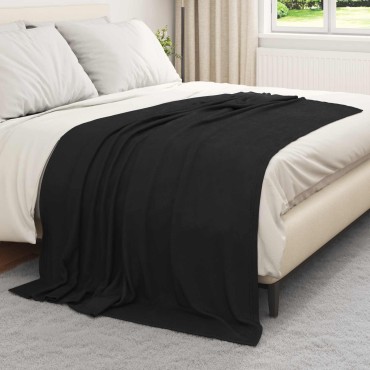 vidaXL Κουβέρτα Μαύρο 200 x 150 cm Μαλλί