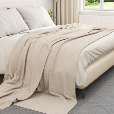 vidaXL Ριχτάρια 6 τμχ. Μπεζ 240 x 220 cm 4.28 kg Μαλλί