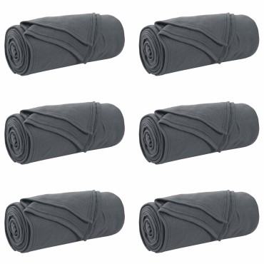vidaXL Ριχτάρια 6 τμχ. Σκούρο Γκρι 170 x 130 εκ. 1.86 Μαλλί