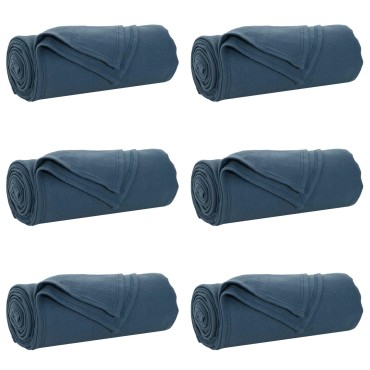 vidaXL Ριχτάρια 6 τμχ. Σκούρο μπλε 270 x 240 cm 5.38 Μαλλί