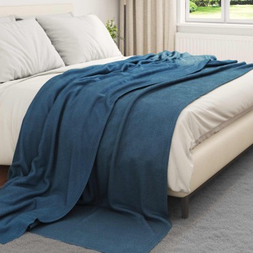 vidaXL Ριχτάρια 24 τμχ. Σκούρο μπλε 270 x 240 cm 22.56 Μαλλί