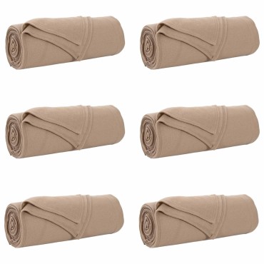 vidaXL Ριχτάρια 6 τμχ. Καμηλοπάρδαλη 210 x 140 εκ 2.48 Μαλλί