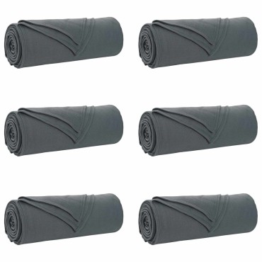 vidaXL Ριχτάρια 6 τμχ. Σκούρο Γκρι 210 x 140 εκ 2.56 Μαλλί