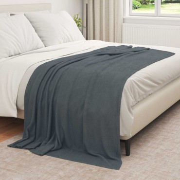 vidaXL Ριχτάρια 6 τμχ. Σκούρο Γκρι 210 x 140 εκ 2.56 Μαλλί