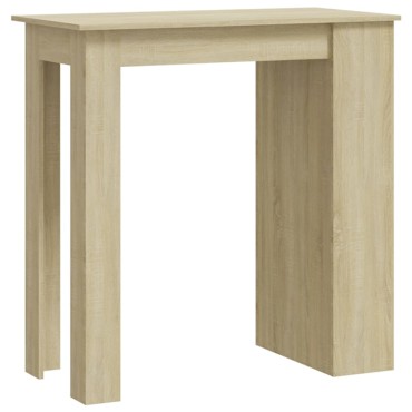 vidaXL Τραπέζι Μπαρ με Ράφια Sonoma Δρυς 102x50x103,5cm Επεξ. Ξύλο 1 τεμ.