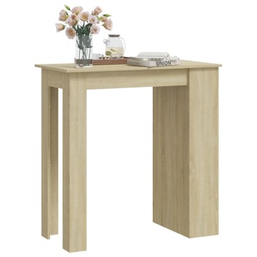 vidaXL Τραπέζι Μπαρ με Ράφια Sonoma Δρυς 102x50x103,5cm Επεξ. Ξύλο 1 τεμ.
