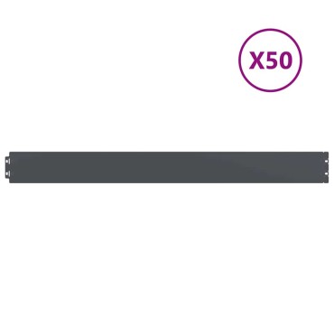 vidaXL Περιφράξεις γκαζόν 50 τεμάχια Ανθρακί από χάλυβα ψυχρής έλασης