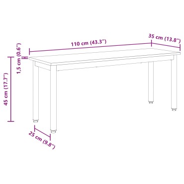 vidaXL παγκάκι Artisan Δρυς 110x35x45cm Επεξεργασμένο Ξύλο