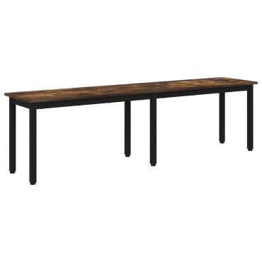 vidaXL παγκάκι Καπνιστό Δρύς 160x35x45cm Επεξεργασμένο Ξύλο