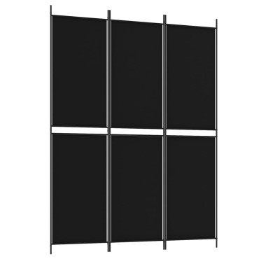 vidaXL Διαχωριστικό Δωματίου με 3 Πάνελ Μαύρο 150x200cm από Ύφασμα 1 τεμ.