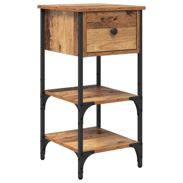 vidaXL Κομοδίνο Καφέ 33.5x36x70cm Μηχανικά επεξεργασμένο ξύλο 1 τεμ.