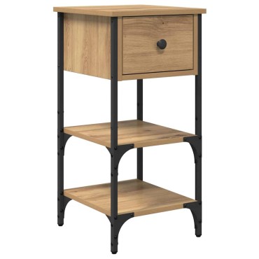 vidaXL Κομοδίνο Καφέ 33.5x36x70cm Μηχανικά επεξεργασμένο ξύλο 1 τεμ.