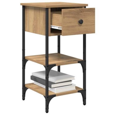 vidaXL Κομοδίνο Καφέ 33.5x36x70cm Μηχανικά επεξεργασμένο ξύλο 1 τεμ.