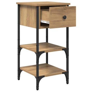 vidaXL Κομοδίνο Καφέ 33.5x36x70cm Μηχανικά επεξεργασμένο ξύλο 1 τεμ.