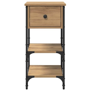 vidaXL Κομοδίνο Καφέ 33.5x36x70cm Μηχανικά επεξεργασμένο ξύλο 1 τεμ.